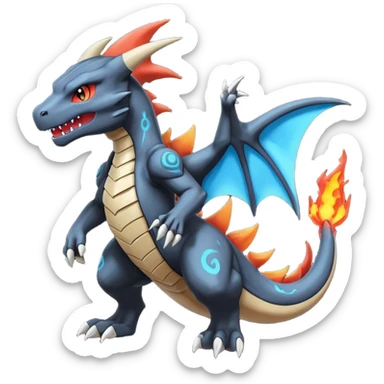 Futuristic Marowak-Charizard-Charmeleon-Duskull-Darkdramon-fusion sticker