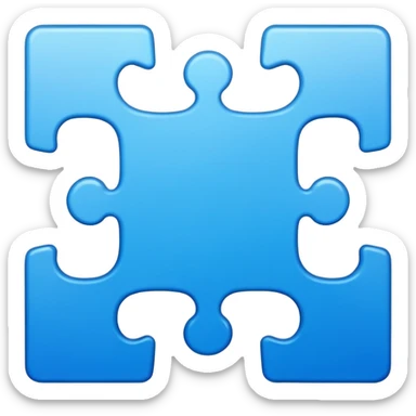 puzzle piece emoji in blue professional design for business presentation, clean edges, modern corporate aesthetic sticker
