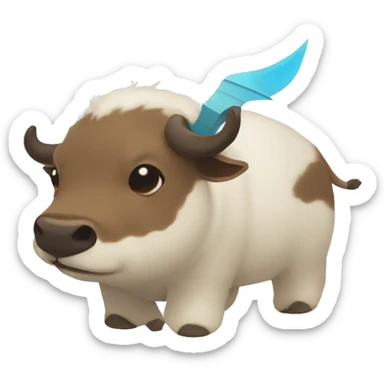 appa from avatar the last airbender with blue arrow on forehead sticker