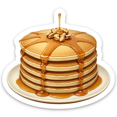 pancakes with caramel and nuts sticker