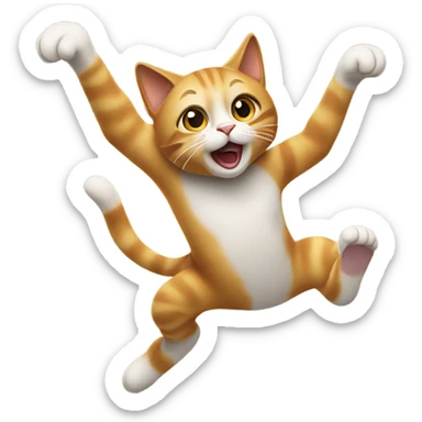 cat doing backflip sticker