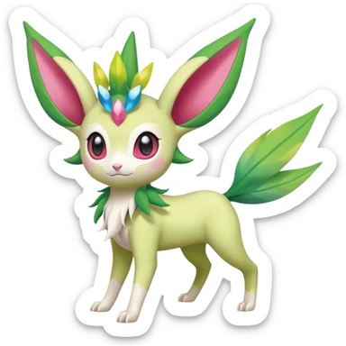  Fey Toony Axew-Celebi-Leafeon-Sylveon-Shaymin-fusion-hybrid sticker