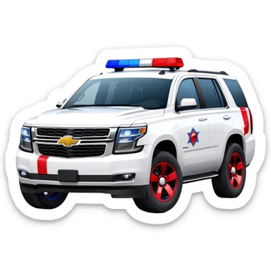Emergency Response SUV - Chevrolet Tahoe (Model Year: 2021) (Iconic colour: White with red/blue sirens) sticker