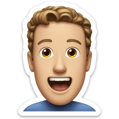 Make an emoji of Mark Zuckerburg with a very excited face sticker