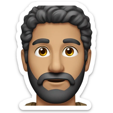 Middle eastern man with dark beard and hazel eyes sticker