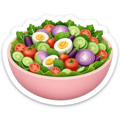 Make some healthy food, like a salad, in light pink tones, but you can use other colors (like the correct shades for the salad), like IOS sticker