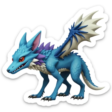Epic complex detailed aesthetic-scenic-Fakémon-Trico-Sergal-Vernid-creature sticker