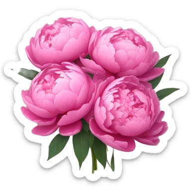 Pink bouquet of peonies sticker