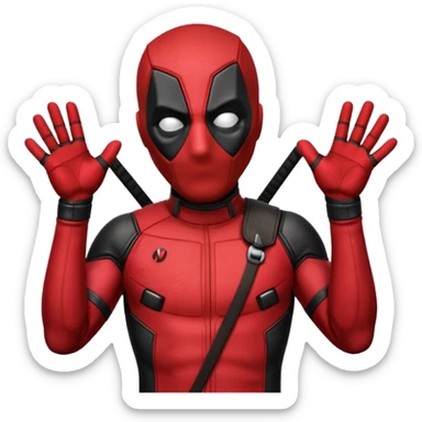 DeadPool from marvel rivals saying hi sticker