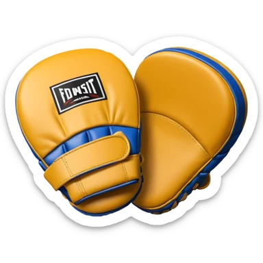 MMA focus mitt object icon, training mitt pad, leather texture, 3D cartoon, mobile game icon style, centered, clean background, no text, no watermark
 sticker