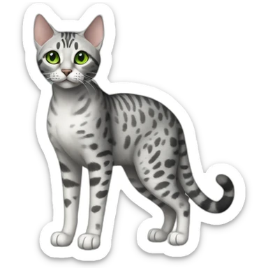 Egyptian Mau cat with green eyes, full-height sticker