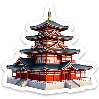 Cinematic Realistic Senso-ji Temple Landmark Emoji, depicted with the historic Tokyo temple rendered with intricate architectural detail and dynamic, cultural lighting. sticker