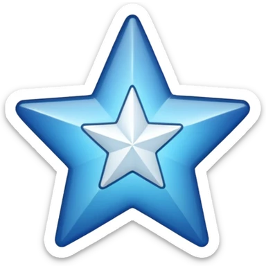 Create a verified badge a blue star with a white verified sign in middle sticker