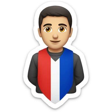 Aliev with Armenian flag sticker