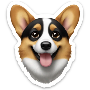 Corgi dog with a black face winking sticker