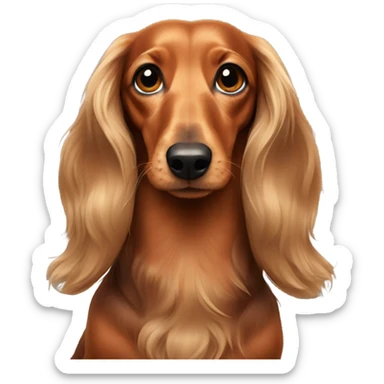 Long haired dachshund  sticker