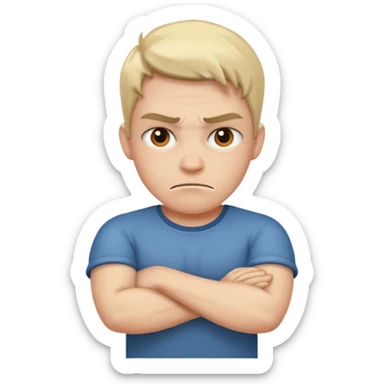 Mad face crossed arms sticker