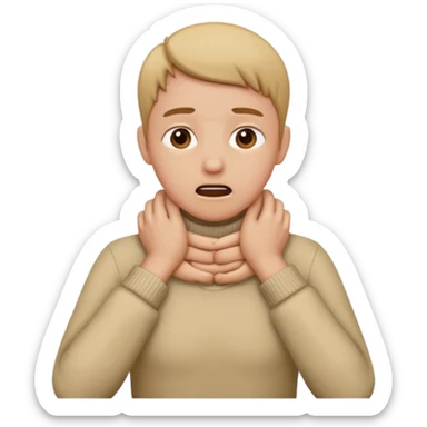 make someone having both hands grabbing their neck and choking themselves  sticker