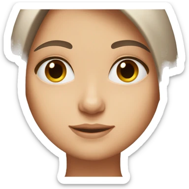 White girl with long straight brown hair and brown eyes sticker