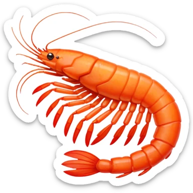 a shrimp in pixel art with "Envie de crevette" written below sticker
