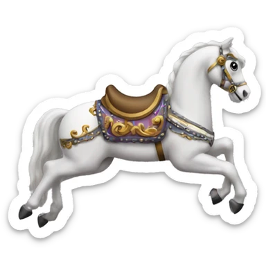 carousel horse with haunting eyes spinning sticker
