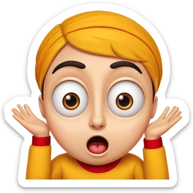 “Funny Spanish cartoon character with big expressive eyes, over-the-top reactions, bright colors, exaggerated comedy pose, cute but chaotic energy, meme-style, perfect for viral videos.” sticker