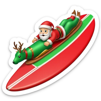 Santa’s sleigh on a surf sticker