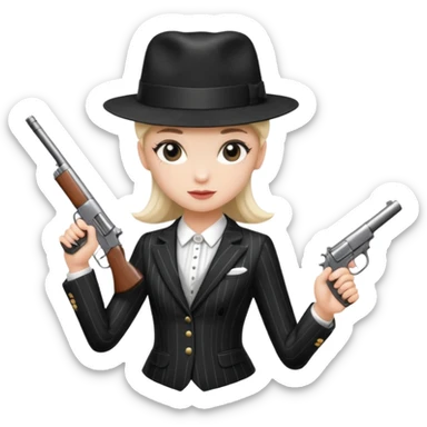 A balerina in with a gangster style sticker