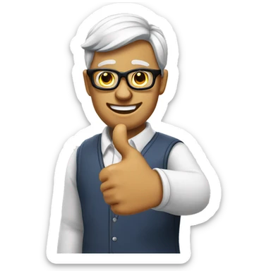 nerd with a thumbs up sticker