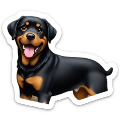 A Rottweiller playing with a golden retriever in box sticker