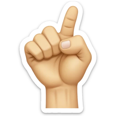 ASL Alphabet “A” Emoji represents the American Sign Language letter “A”. The hand is shown in a closed fist, with the thumb resting on the side of the fist. This is the standard ASL representation of the letter “A” sticker