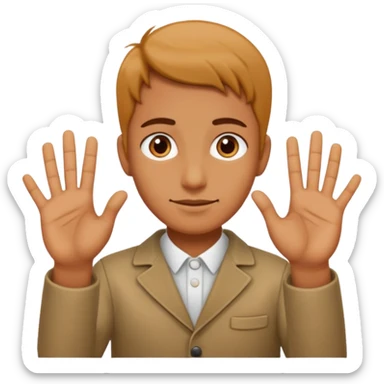 a person making a number 6 and 7 with there hands sticker