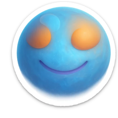 Make the smile more subtle and gentle. Enhance the ball to feel like a mystical, magical aura guide, with ethereal glow and a sense of wisdom. Keep the 3D emoji style. sticker