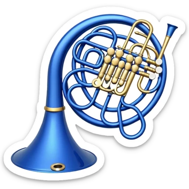 only blue french horn sticker