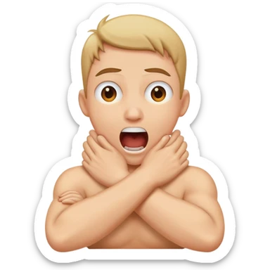 arms crossed around neck screaming  sticker