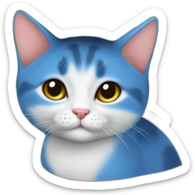 gato-azul-tres-patas-dos-colas-gorro-frigio sticker