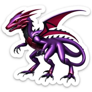 Shiny Gothic Edgy epic Salandit-Genesect-Miraidon-Fakémon-hybrid-creature (full body)  sticker