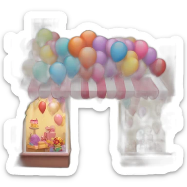 balloons and gift wrapping shop sticker