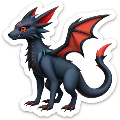 Spooky Nargacuga-Salandit-Umbreon-Noibat-Noivern-Silvally-Pokémon-Fakémon-fusion (full body) sticker