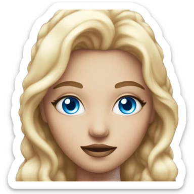 magical diva with thin pink andromedan face long blonde hair and blue eyes glowing third eye sticker