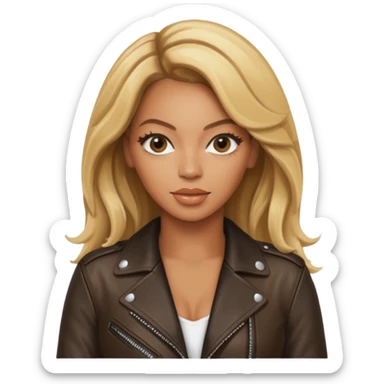 beyonce blonde hair jane wear leather jacket sticker