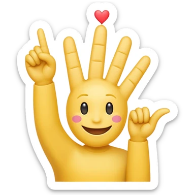 Let there be a middle finger pointing up and smiley emoji with hearts. sticker