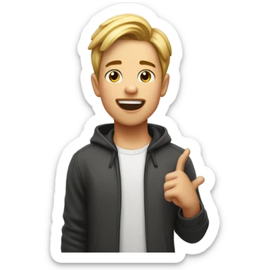 Boy is very excited de to releasing of IOS 18 sticker
