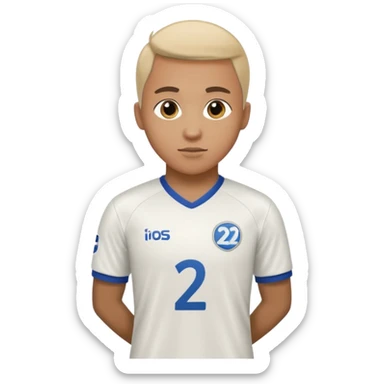 White soccer jersey turn around with number 22 and my name RONIHO sticker