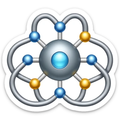 hormone molecule with symbolic gland, representing endocrine system sticker