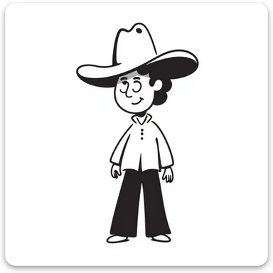 John Cena with an overly large cowboy hat sticker