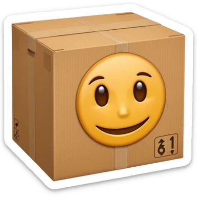 emoji de un simbolo de prohibido y que esté sobre una caja de cartón de envío sticker