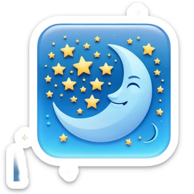 A square that reads "4 AM TYPING HAS ARRIVED" with a moon and stars behind it and glowing blue gradient text sticker