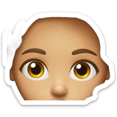 small lips big eyes brunette tanned girl sticker