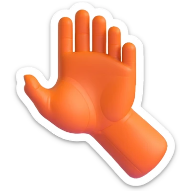 muscular strong hand floating on white background sticker